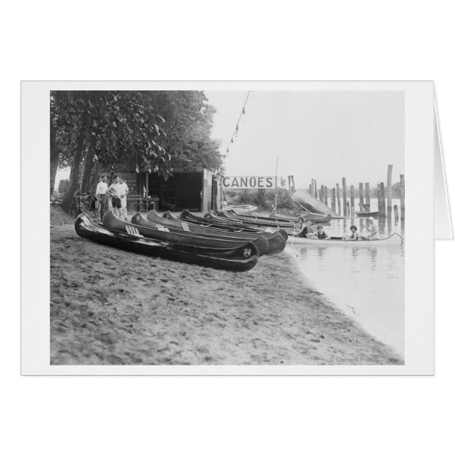 Cartão Yocum Canoe House, Arlington Beach Park (Frente Horizontal)