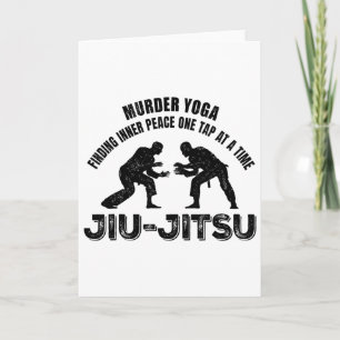 Cartão Yoga de Assassinato Paz Interior Jiu-jitsu Engraça