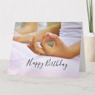 Cartão Yoga Happy Birthday Card Dobrou o dedo indicador