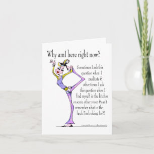 Cartão Yoga humor inspirational notecard - Must see back!