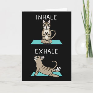 Cartão Yoga Inspire Expire Devon Rex Gato Pet