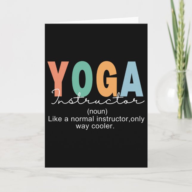 Cartão Yoga Instructor Definition Normal Only Cooler Teac (Frente)
