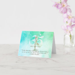 Cartão Yoga Instrutor Meditation Tree Pose Om Sinal Cote