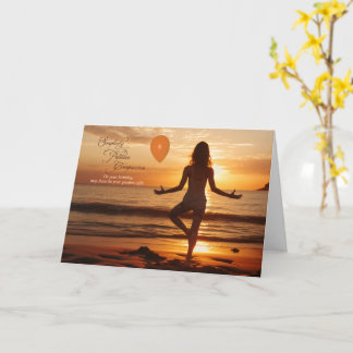 Cartão Yoga no aniversário da praia