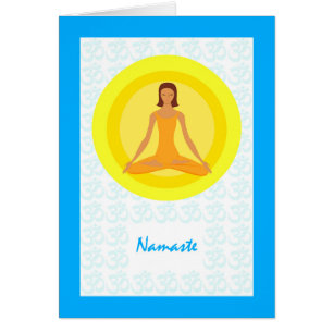 Cartão Yoga Pose, Leve tempo para respirar, Namaste