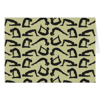 Cartão Yoga Positions Silhouettes