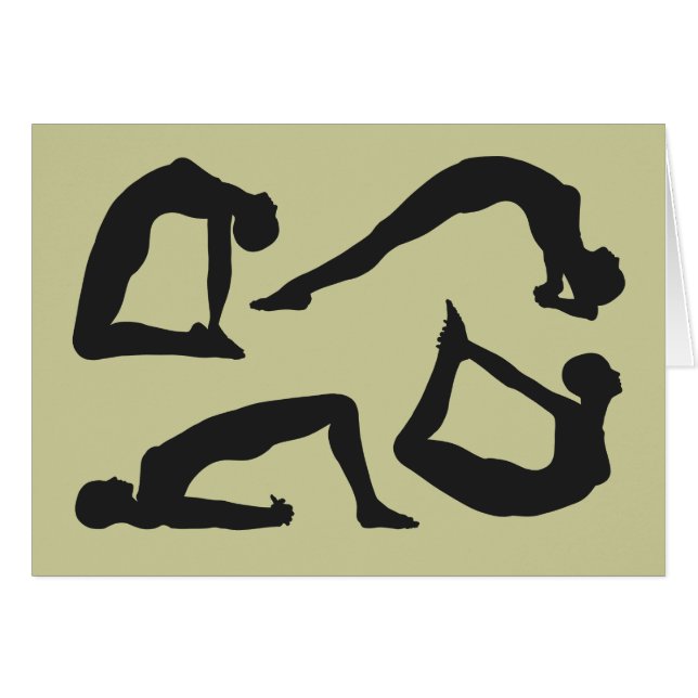 Cartão Yoga Positions Silhouettes (Frente Horizontal)