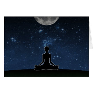 Cartão Yoga Sob A Lua
