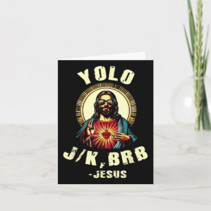 Cartão Yolo Jk Brb Jesus Funny Páscoa Day Bíblia Vintage