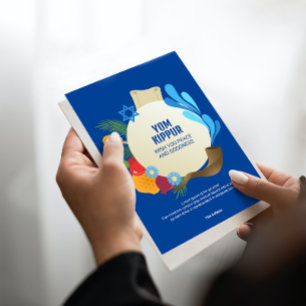 Cartão Yom Kippur - Círculo Decorativo Azul