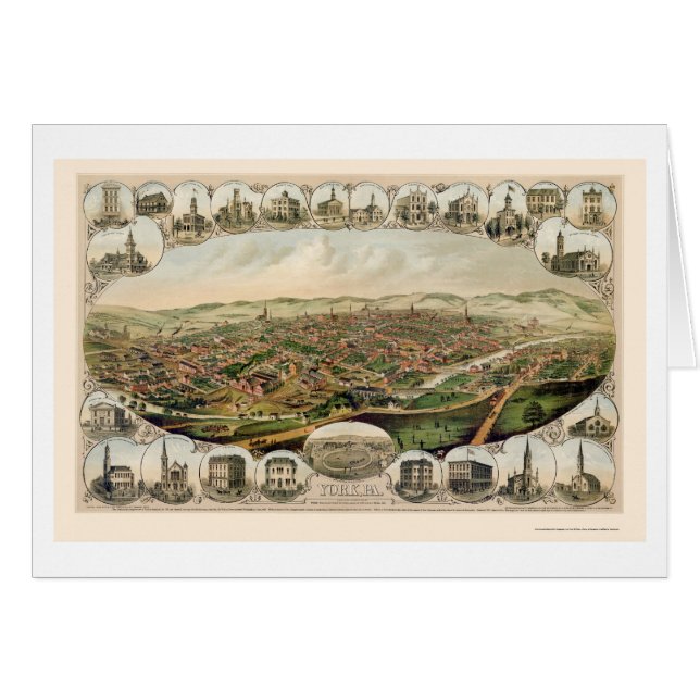 Cartão York, mapa panorâmico do PA - 1879 (Frente Horizontal)