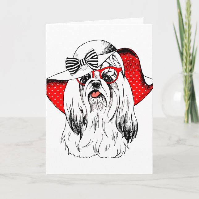 Cartão Yorkie Fashion Shoot (Frente)