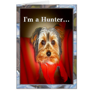 Cartão Yorkie Hunter personalizável