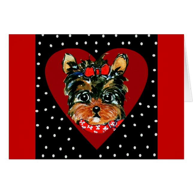 Cartão Yorkie Poo Fofo (Frente Horizontal)