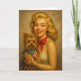 Cartão Yorkie Vintage