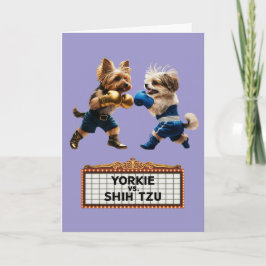 Cartão Yorkie vs. Shih Tzu Card