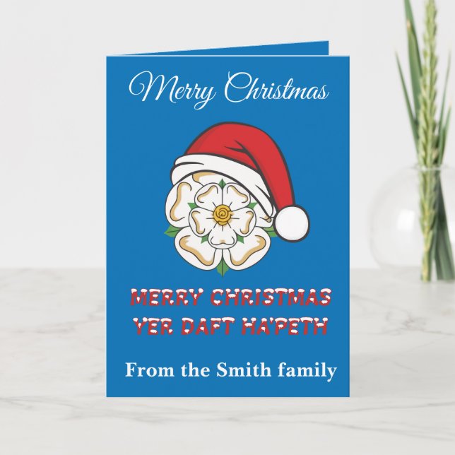 Cartão Yorkshire Christmas Merry Christmas Yer Daft Hapet (Frente)