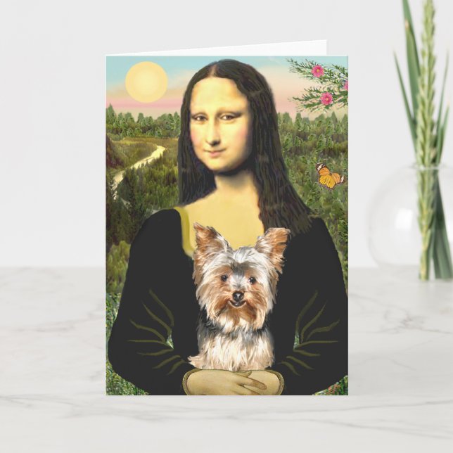 Cartão Yorkshire Terrier 17 - Mona Lisa (Frente)