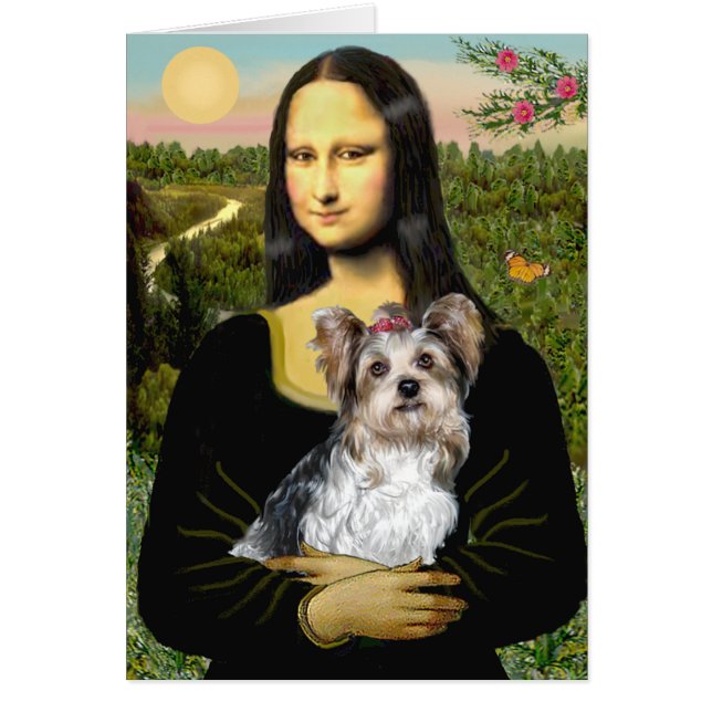 Cartão Yorkshire Terrier (Biewer) - Mona Lisa (Frente)