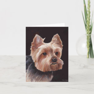 Cartão Yorkshire Terrier Dog Art Oil Painting Card