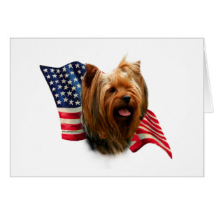 Cartão Yorkshire Terrier Flag