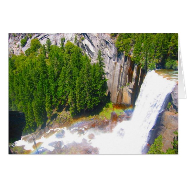 Cartão yosemite cai no arco-íris (Frente Horizontal)