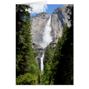 Cartão Yosemite Falls em maio (mensagem feita sob
