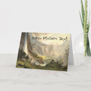 Cartão Yosemite Wilderness Waterfall Mothers Day Card
