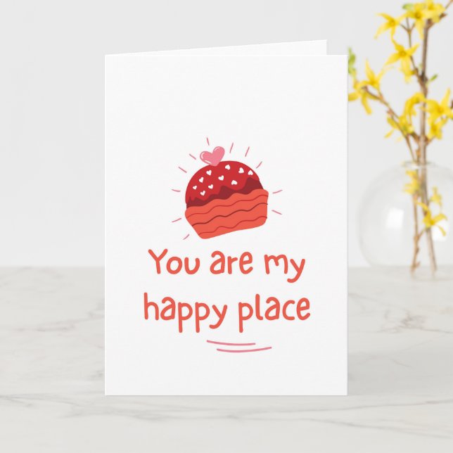 Cartão You Are My Happy Place Romantic Love Quote (Flor Amarela)
