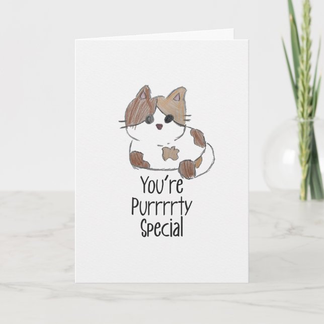 Cartão You are Purrrrty Special Cute Kitty Greeting Card (Frente)