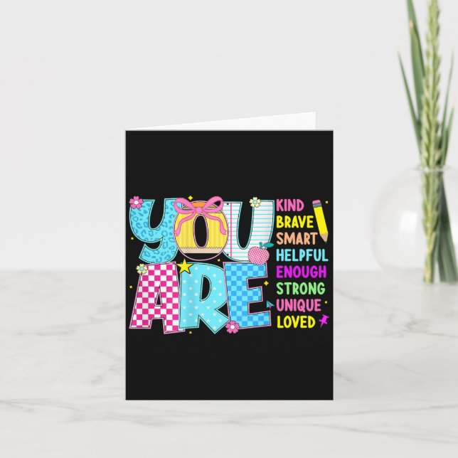 Cartão You Are Smart Brave Strong Kind Loved Motivation T (Frente)