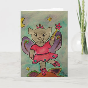 Cartão You Can Do it! Dancer Pig Greeting card