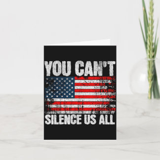 Cartão You Can't Silence Us All Usa Flag Conservative Rep