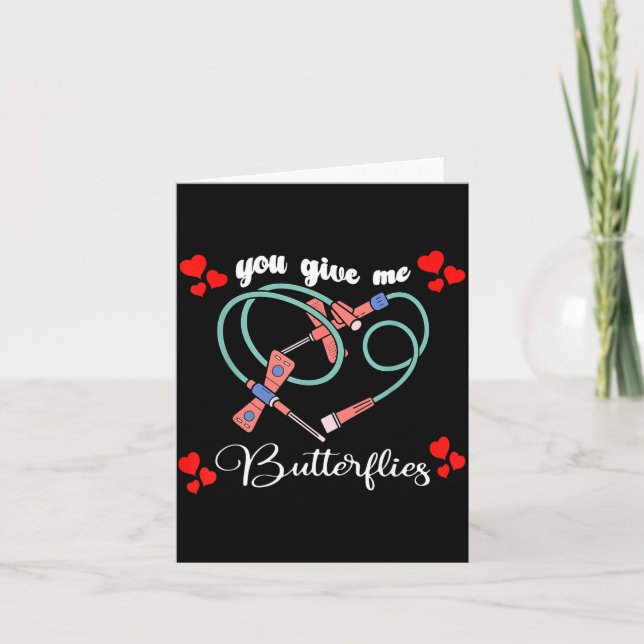 Cartão You Give Me Butterflies Phlebotomist Pbt Valentine (Frente)