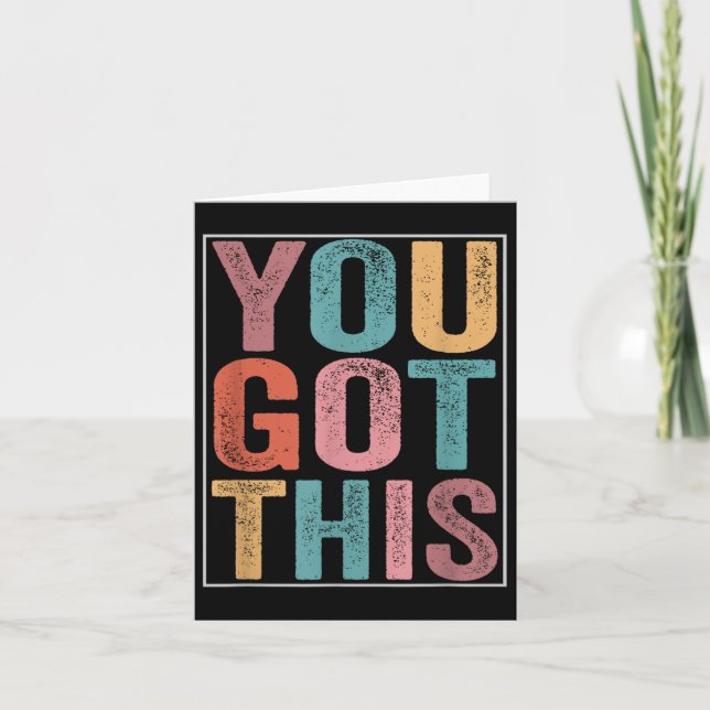Cartão You Got This Motivational Testing Day Design For T (Frente)