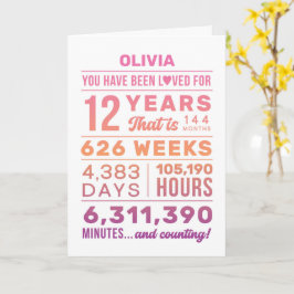 Cartão You Have Been Loved 12 Years Birthday Card