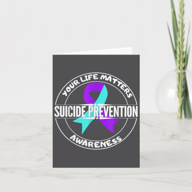 Cartão You Life S Suicide Prevention Awareness Teal Purpl (Frente)