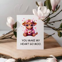 You Make My Heart Go Moo Funny Valentines Day