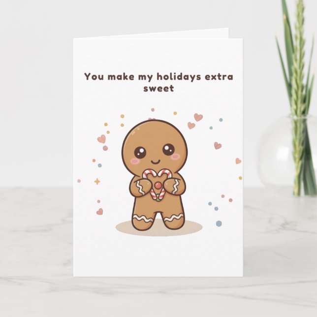 Cartão You Make My Holidays Puchi Gingerbread Card (Frente)