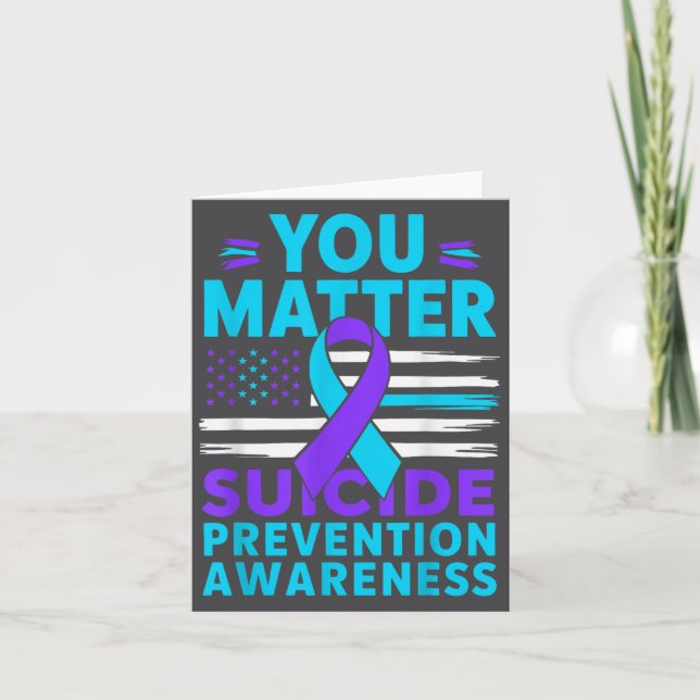 Cartão You Suicide Prevention Awareness Teal Purple Ribbo (Frente)