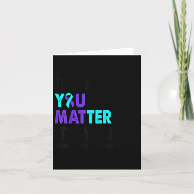 Cartão You Suicide Prevention Awareness Teal Purple Ribbo (Frente)