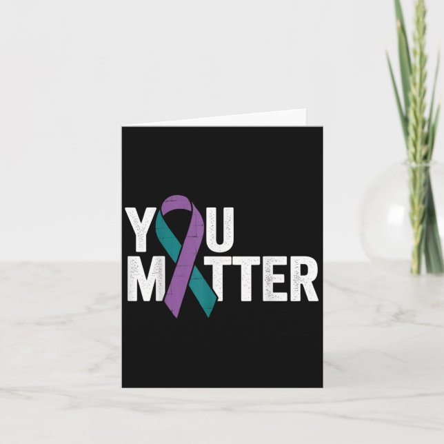 Cartão You - Suicide Prevention Teal Purple Awareness Rib (Frente)