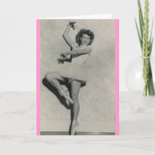 Cartão young female ballerina dancer greeting card