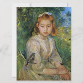 Cartão Young Girl With a Bird (por Berthe Morisot)