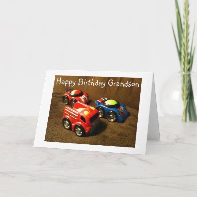 CARTÃO YOUNG GRANDSON'S BIRTHDAY - RACING CAR GREETING (Frente)