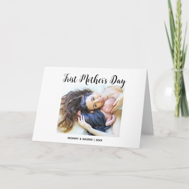 Cartão Your First Mother's Day personalised photo &Quote  (Frente)