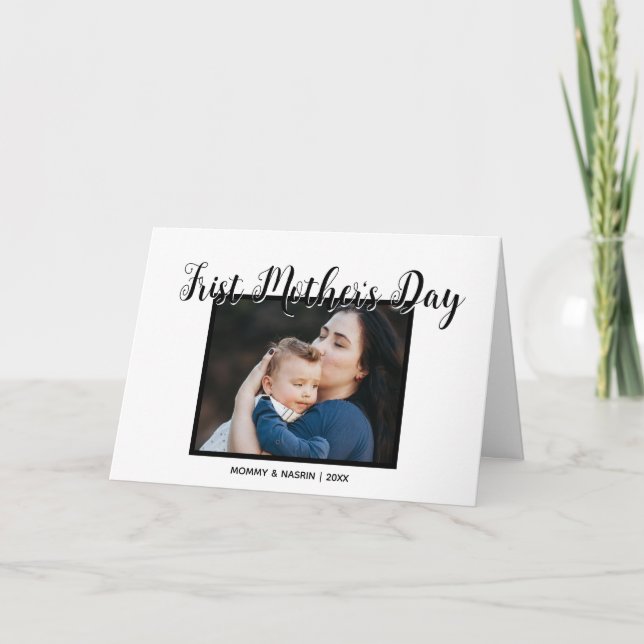 Cartão Your First Mother's Day personalised photo &Quote  (Frente)