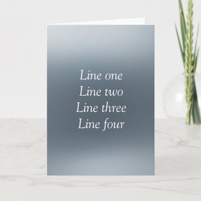 Cartão Your message here gray blue metallic background te (Frente)