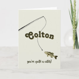 Cartão You're a Catch Green Fishing Valentine's Card