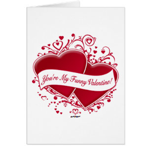 Cartão You're My Funny Valentine! Red Hearts